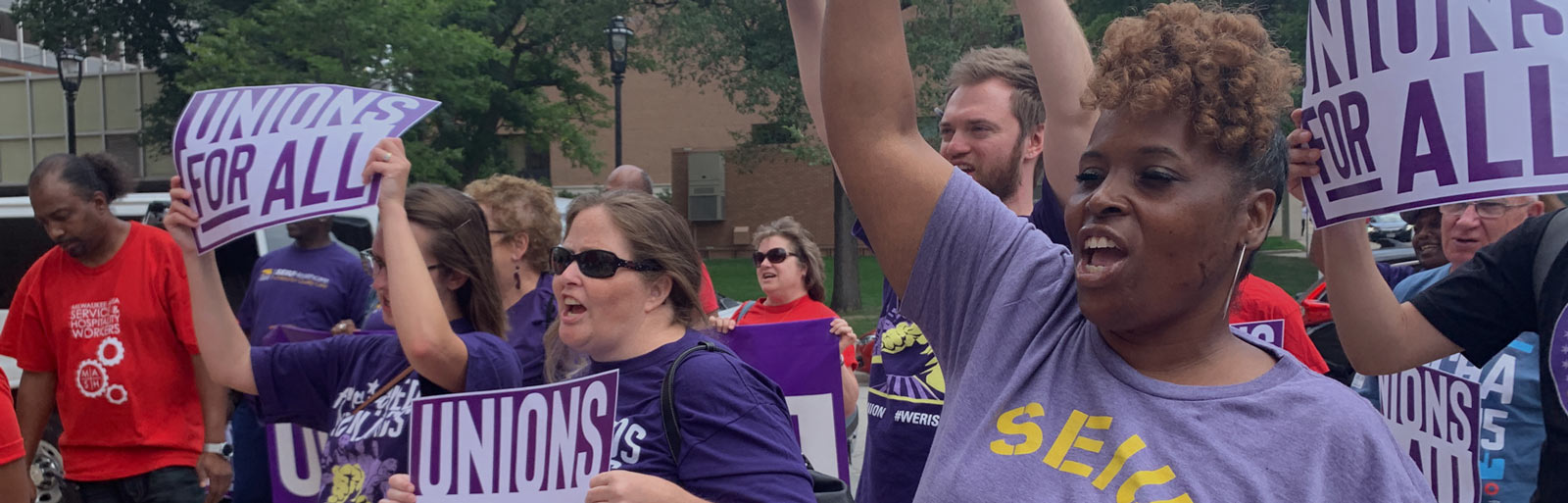 SEIU Members at a rally