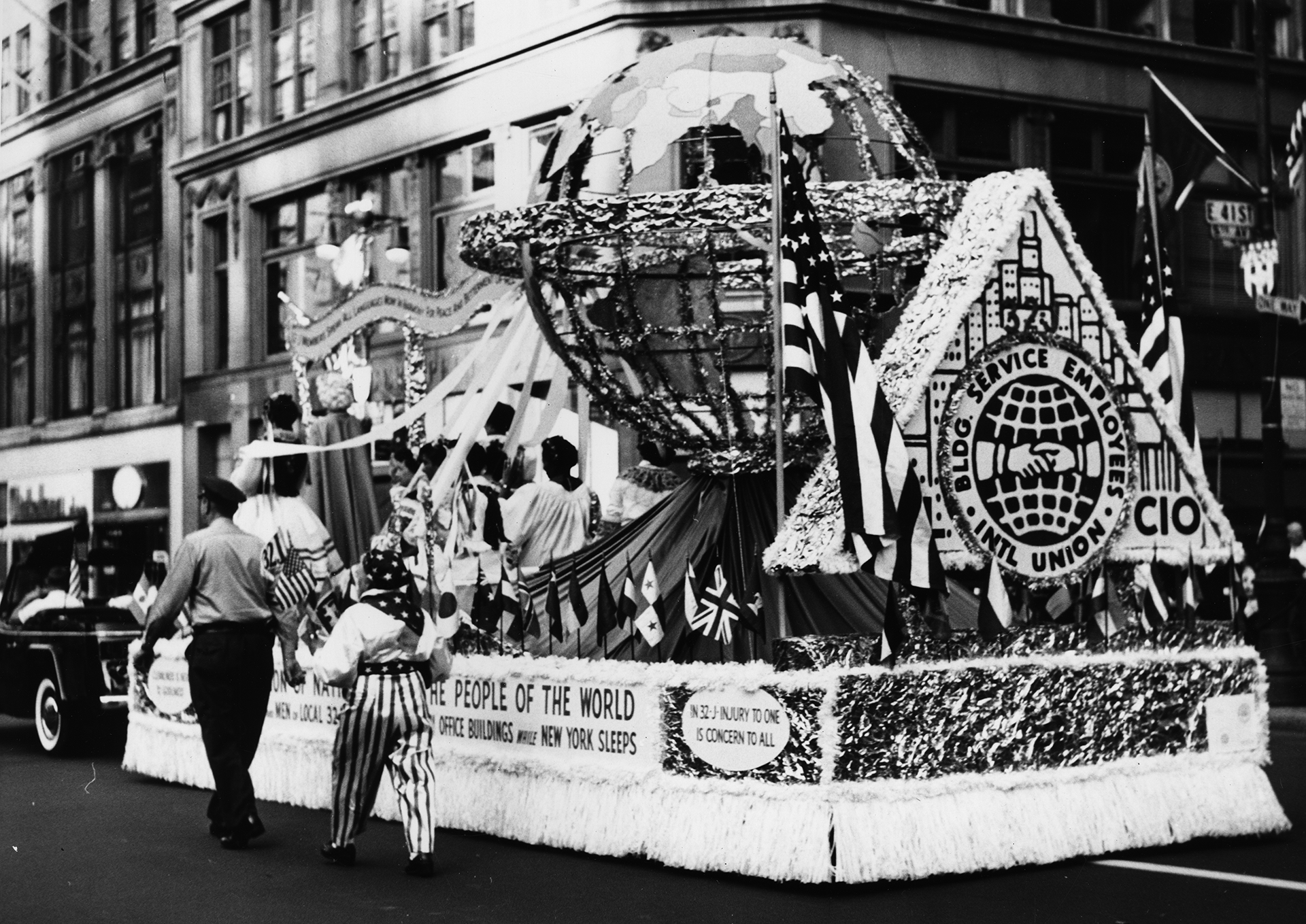 The Building Service Employees International Union joins the NYC Labor Day Parade, 1960