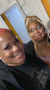 Beverly with her oldest daughter, whose first job out of college with a social work case management company comes with SEIU membership too!