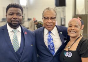 Beverly Owens with Tri-C President Dr. Alex Johnson (middle) and Youngstown Mayor Jamael Tito Brown